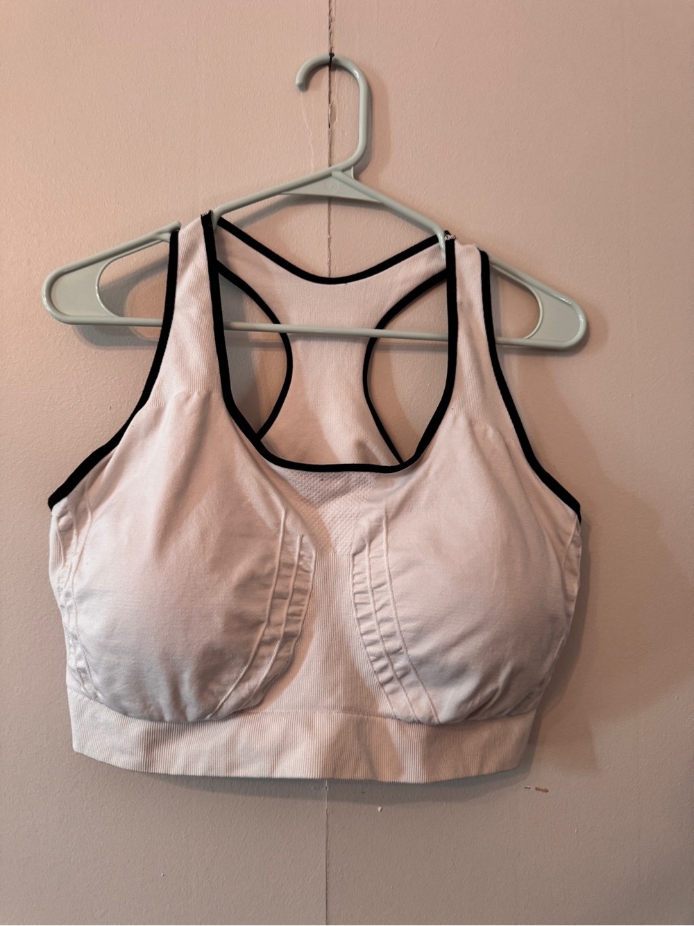 TrueKind white Sports Bra with Black Trim - 4XL